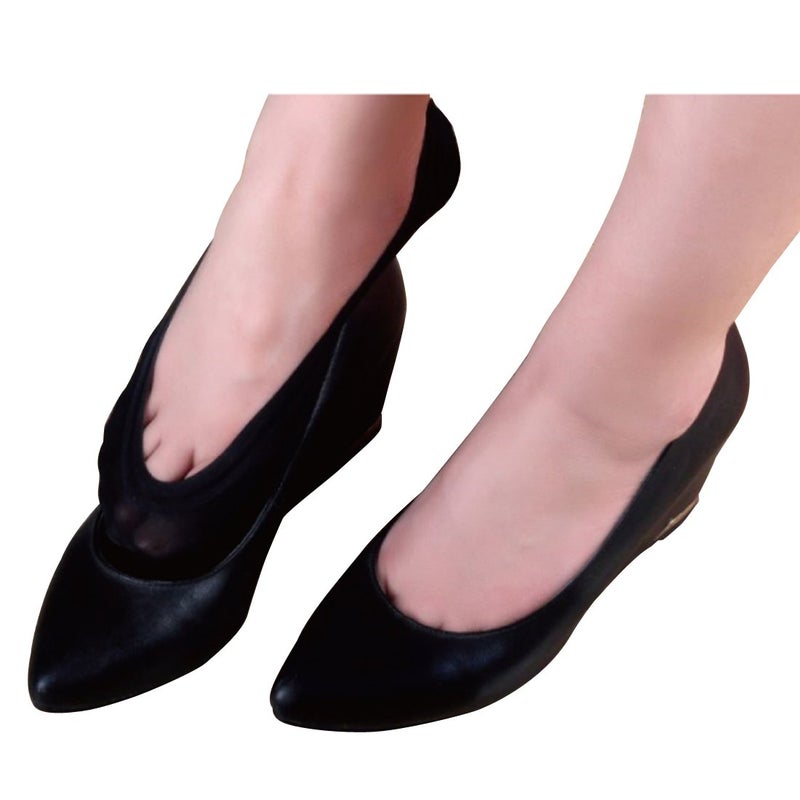 Jarseen 4 Pairs No Show Liner Socks Women's Low Cut Cotton Nylon Boat Invisible Hidden Socks Non-Slip for Flats (Shoe Size 9-11, 2Black+2Nude) - Image 4